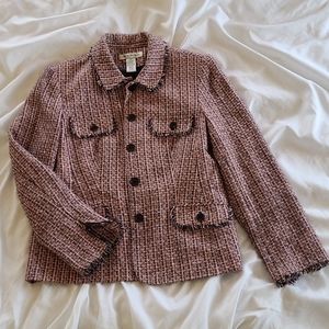 Vintage Chanel-esque Pink & Black Tweed Blazer 10